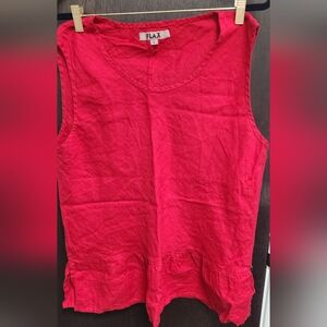 Flax Red Sleeveless Tank Top